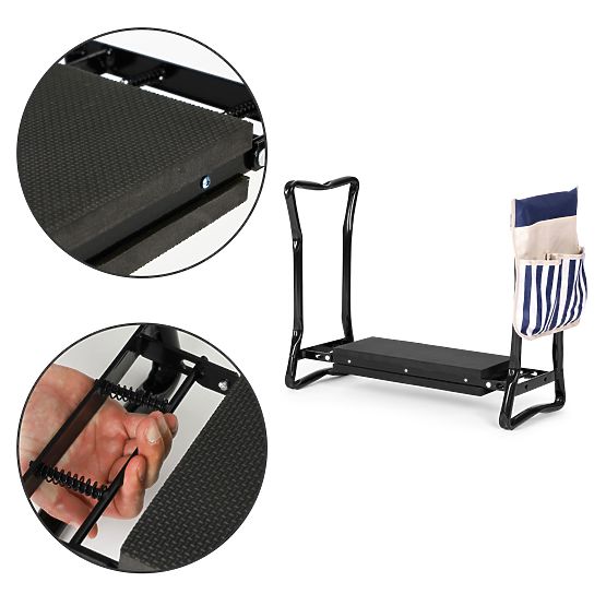 Scaun pliabil pentru grădină 2 în 1 - albastru