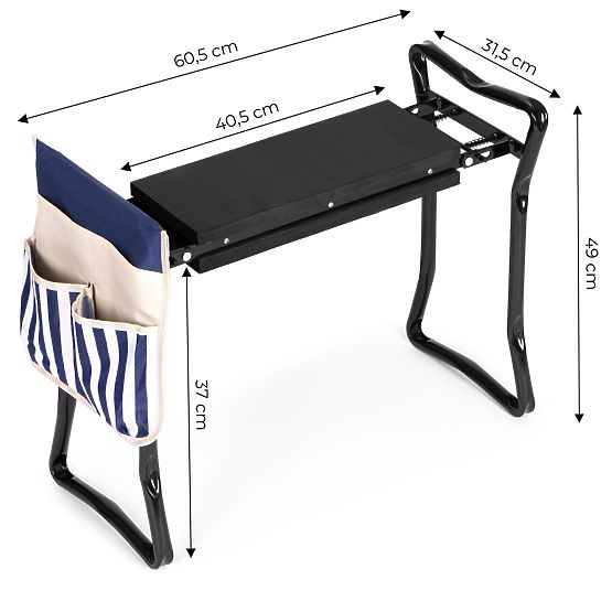 Scaun pliabil pentru grădină 2 în 1 - albastru