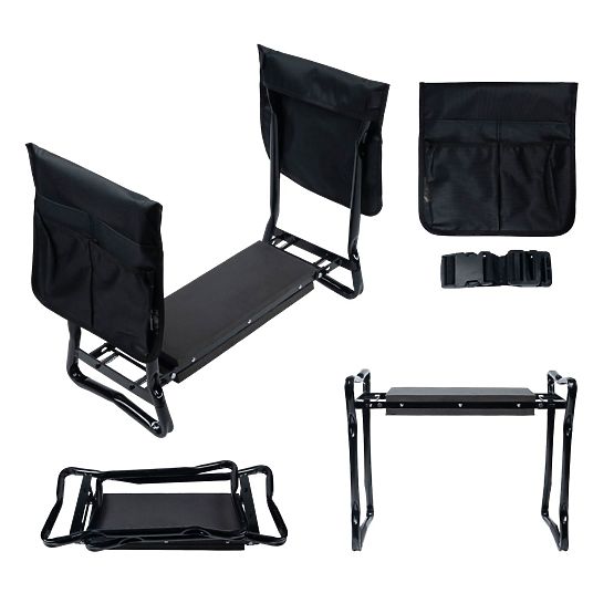 Scaun pliabil pentru grădinărit cu curea pentru unelte și 2 organizatoare