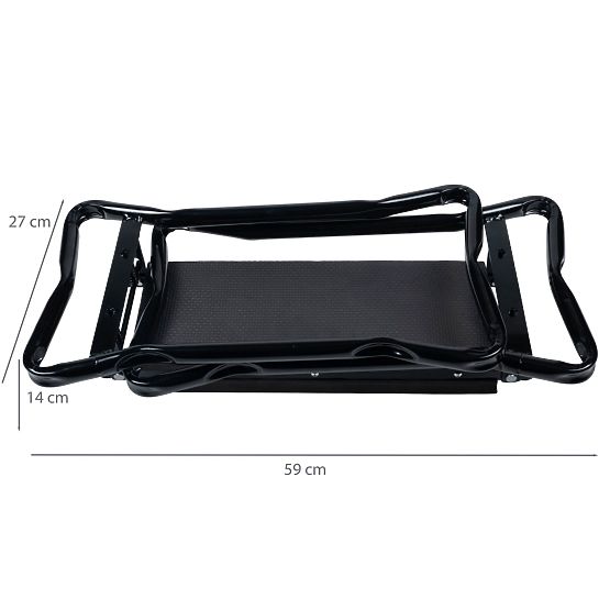 Scaun pliabil pentru grădinărit cu curea pentru unelte și 2 organizatoare