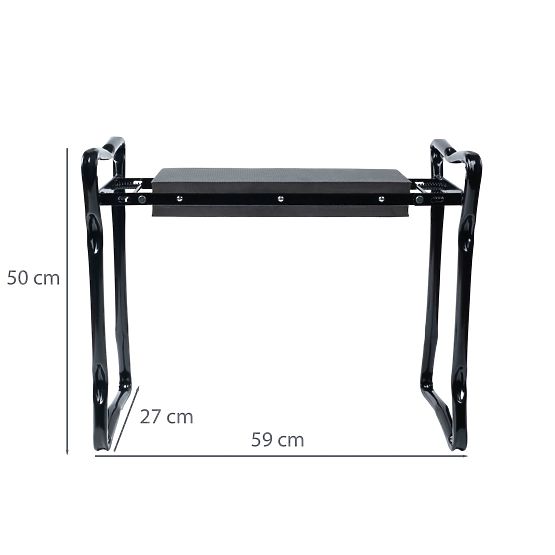 Scaun pliabil pentru grădinărit cu curea pentru unelte și 2 organizatoare