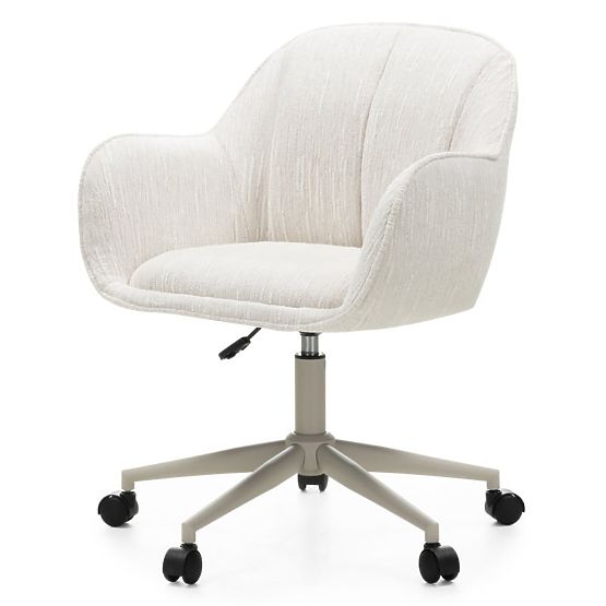 Scaun rotativ Almeria, crem/picioare bej