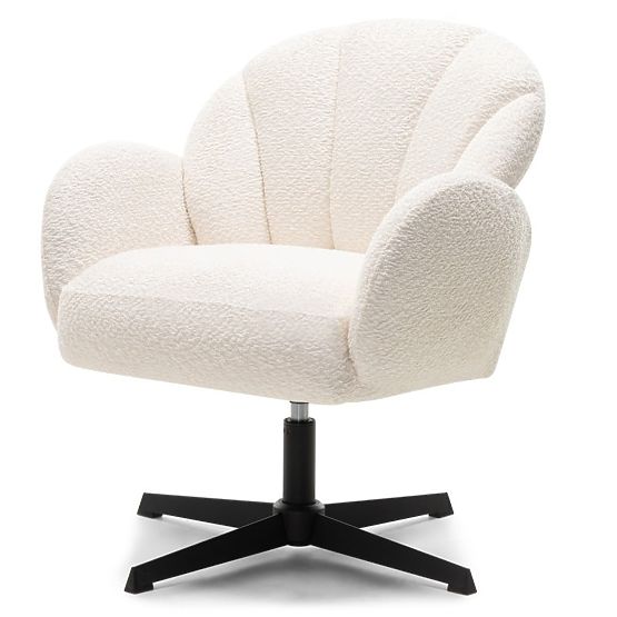 Scaun rotativ Casablanca alb, boucle