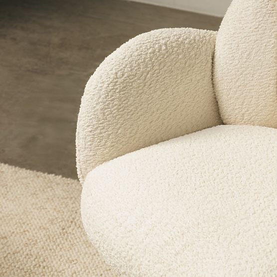 Scaun rotativ Casablanca alb, boucle
