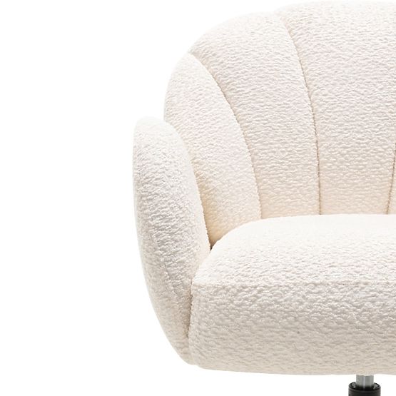 Scaun rotativ Casablanca alb, boucle