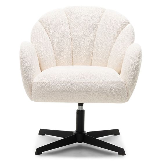 Scaun rotativ Casablanca alb, boucle