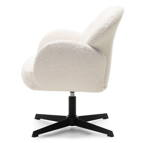 Scaun rotativ Casablanca alb, boucle