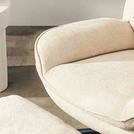 Scaun rotativ cu suport pentru picioare Verano bej