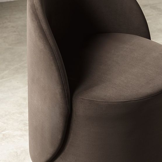Scaun rotativ Enzo, forme rotunjite, ciocolată/espresso, catifea