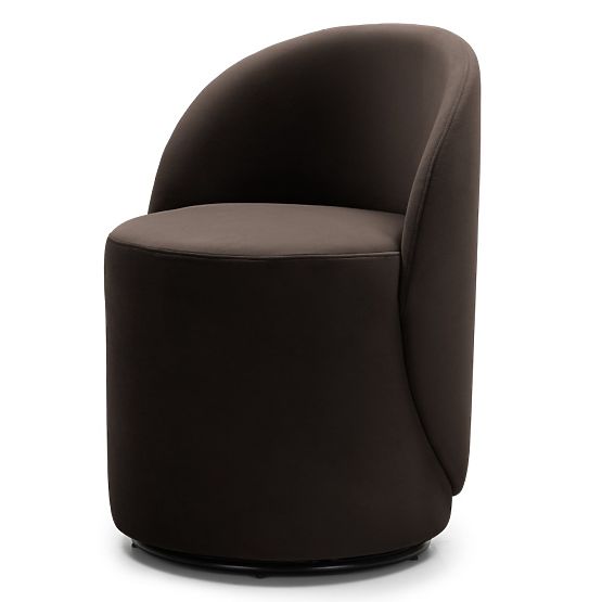 Scaun rotativ Enzo, forme rotunjite, ciocolată/espresso, catifea