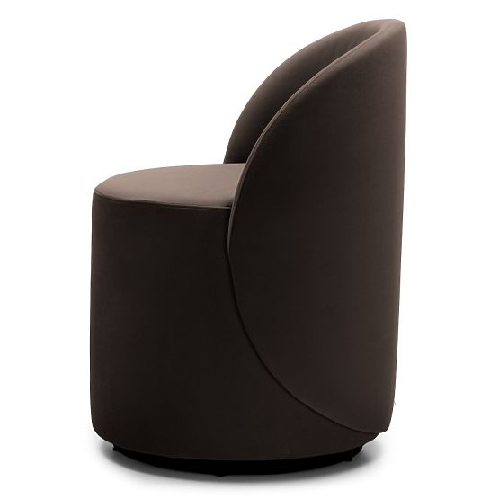 Scaun rotativ Enzo, forme rotunjite, ciocolată/espresso, catifea