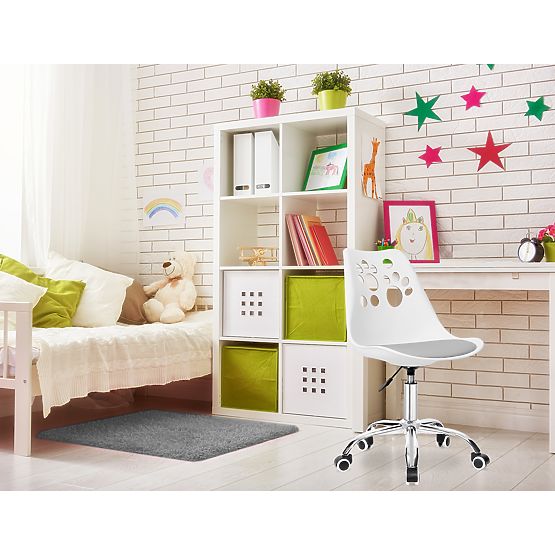 Scaun rotativ Grover alb-gri