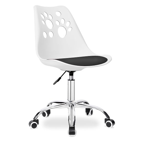 Scaun rotativ Grover alb-negru