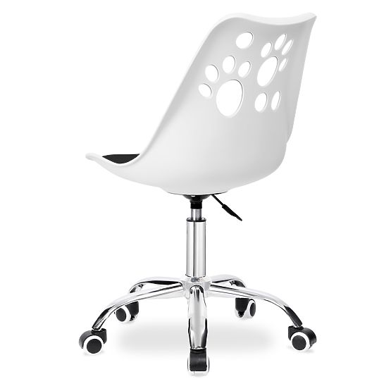 Scaun rotativ Grover alb-negru