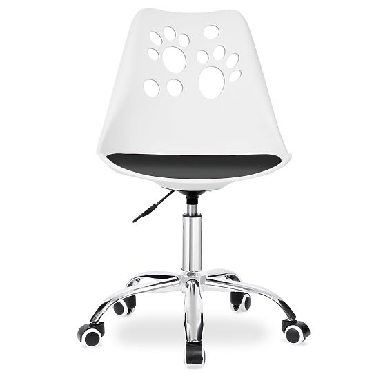 Scaun rotativ Grover alb-negru
