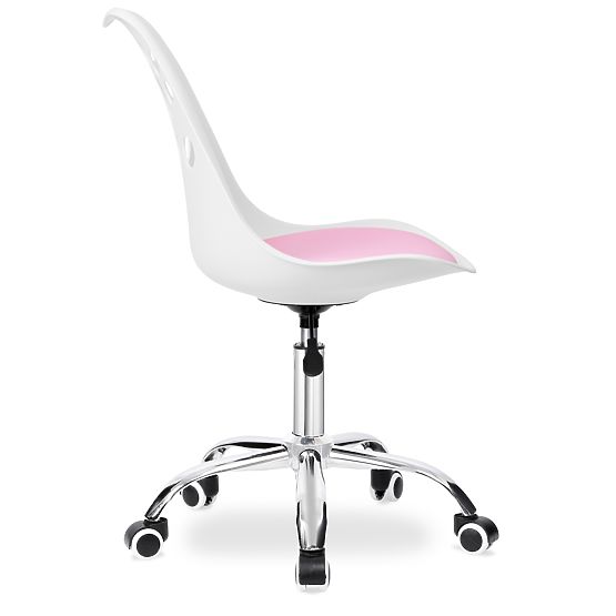 Scaun rotativ Grover alb-roz