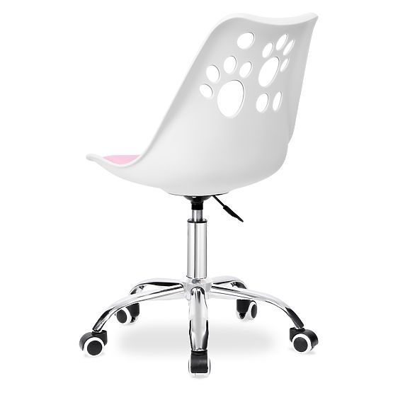 Scaun rotativ Grover alb-roz
