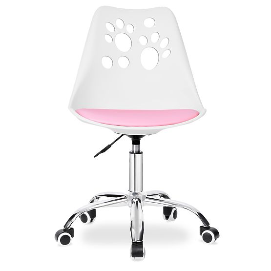 Scaun rotativ Grover alb-roz