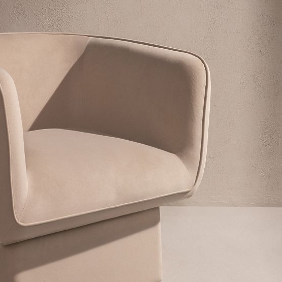 Scaun rotativ One bej deschis, velur