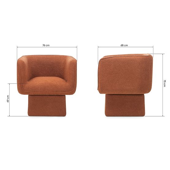 Scaun rotativ One cupru, boucle