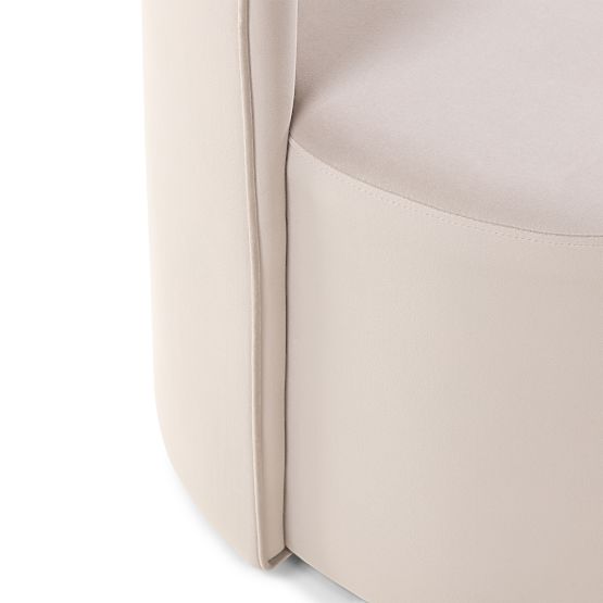 Scaun rotativ Raval bej, catifea, rotunjit