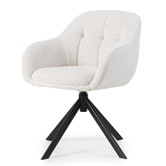 Scaun rotativ Santos bej-crem/negru picioare