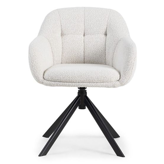 Scaun rotativ Santos bej-crem/negru picioare