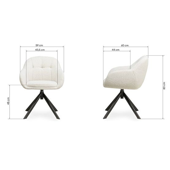 Scaun rotativ Santos bej-crem/negru picioare