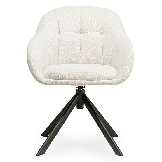 Scaun rotativ Santos bej-crem/negru picioare