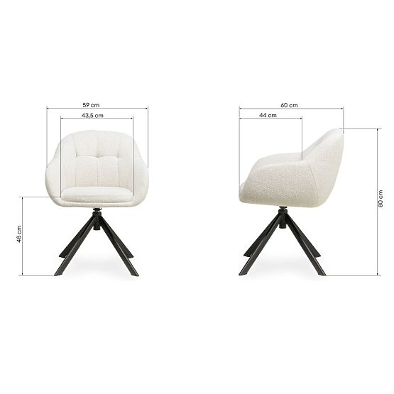 Scaun rotativ Santos bej-crem/negru picioare