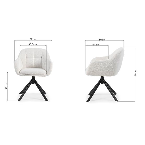 Scaun rotativ Santos bej-crem/negru picioare