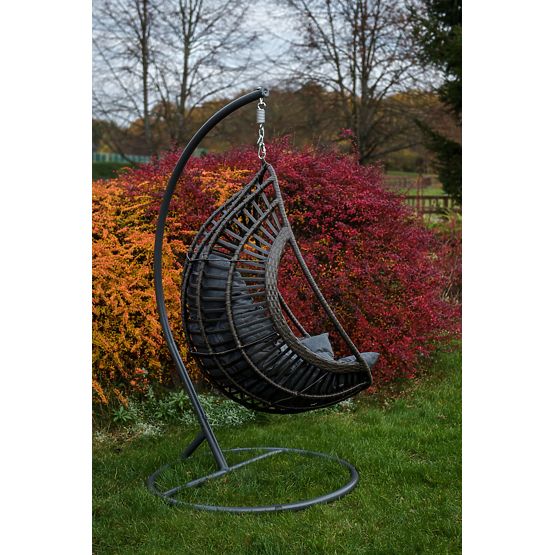 Scaun suspendat BELLISSIMO (Scaun + cadru) din tehnoratan gri, husă GRATUITĂ