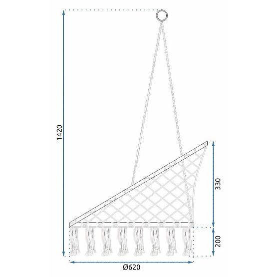 Scaun suspendat boho cu pernă neagră 490129A