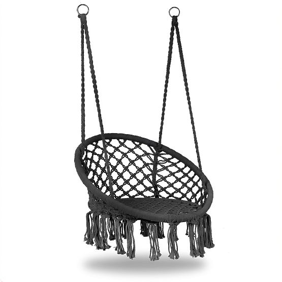 Scaun suspendat boho leagăn de grădină cuib de barză gri MultiGarden