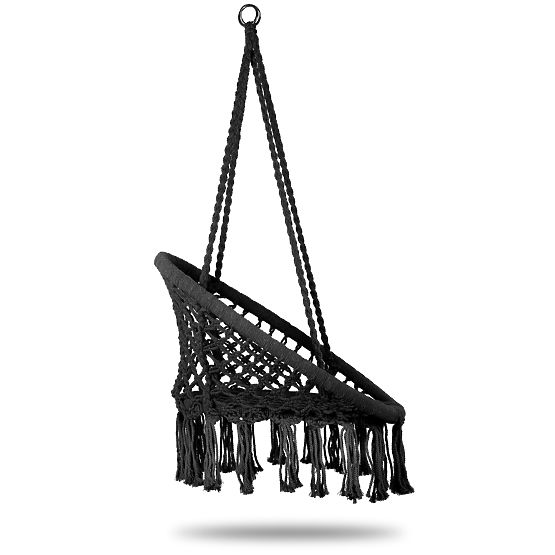 Scaun suspendat boho leagăn de grădină negru MultiGarden
