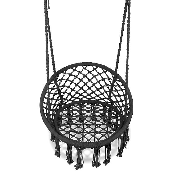 Scaun suspendat boho leagăn de grădină negru MultiGarden