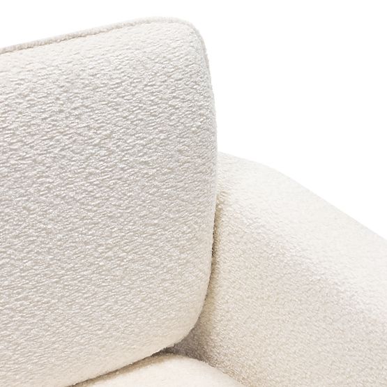 Scaun tapițat Campat alb, rotunjit