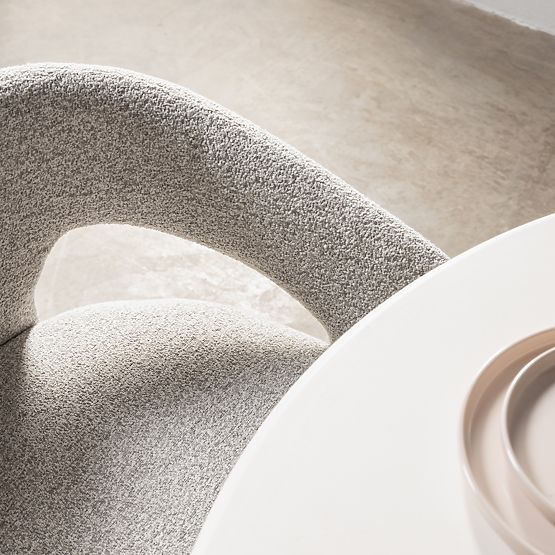 Scaun tapițat Castelo gri-bej