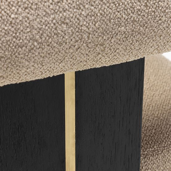 Scaun tapițat Chili bej/negru, lemn de cauciuc