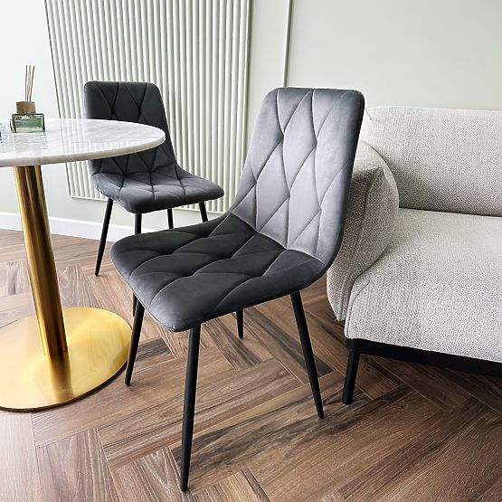 Scaun tapițat din catifea Madison Velvet grafit
