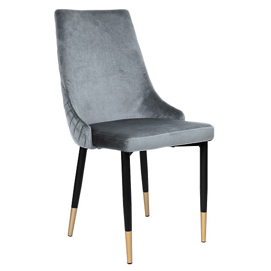 Scaun tapițat din catifea Vermont Velvet grafit