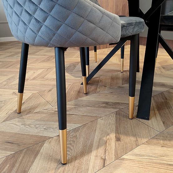 Scaun tapițat din catifea Vermont Velvet grafit