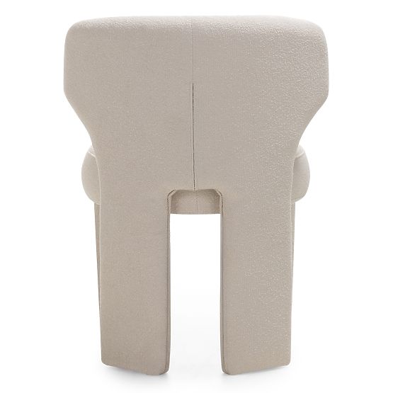 Scaun tapițat Elaine crem, boucle, forme rotunjite