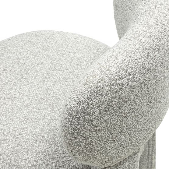 Scaun tapițat Falone gri, boucle, forme rotunjite