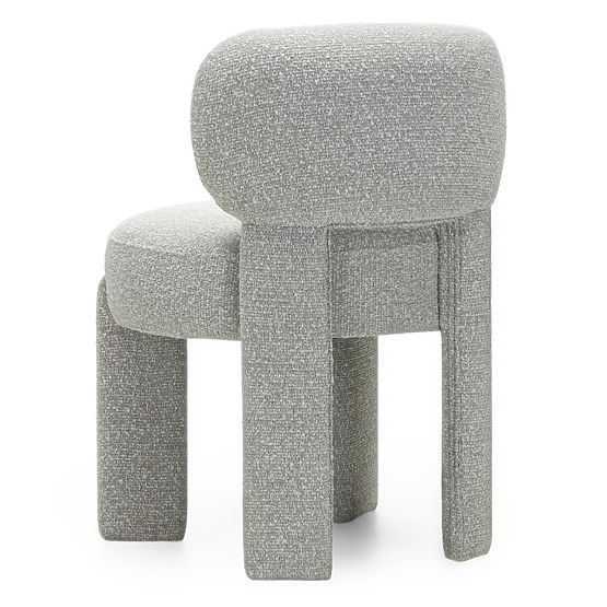 Scaun tapițat Falone gri, boucle, forme rotunjite