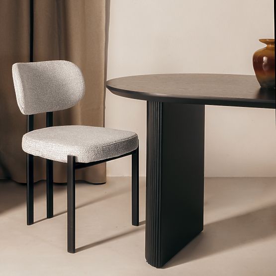 Scaun tapițat Flare, bej/picioare negre