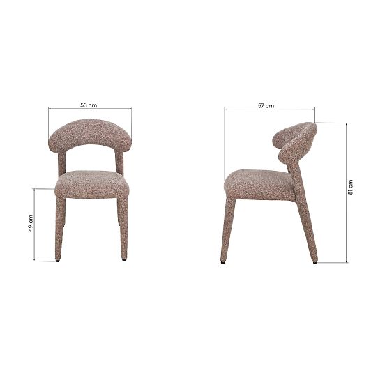 Scaun tapițat Hiroki, melanj bej-bordo