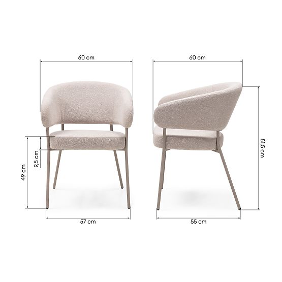 Scaun tapițat Lamu bej, bouclé