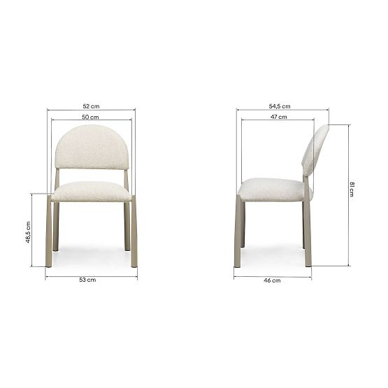 Scaun tapițat Maze bej-gri