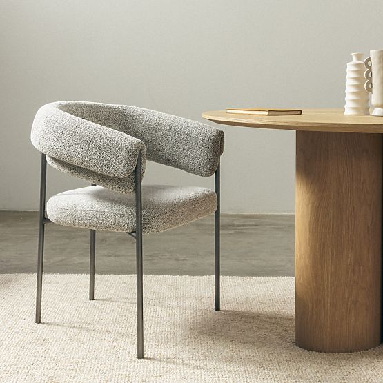 Scaun tapițat Portia gri